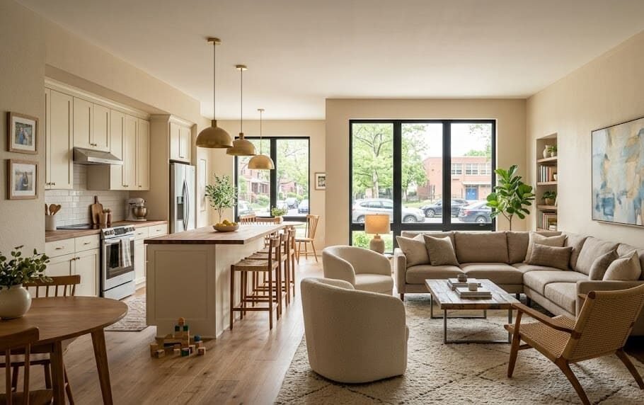 26 How to Fix an Awkward Living Room and Kitchen Layout